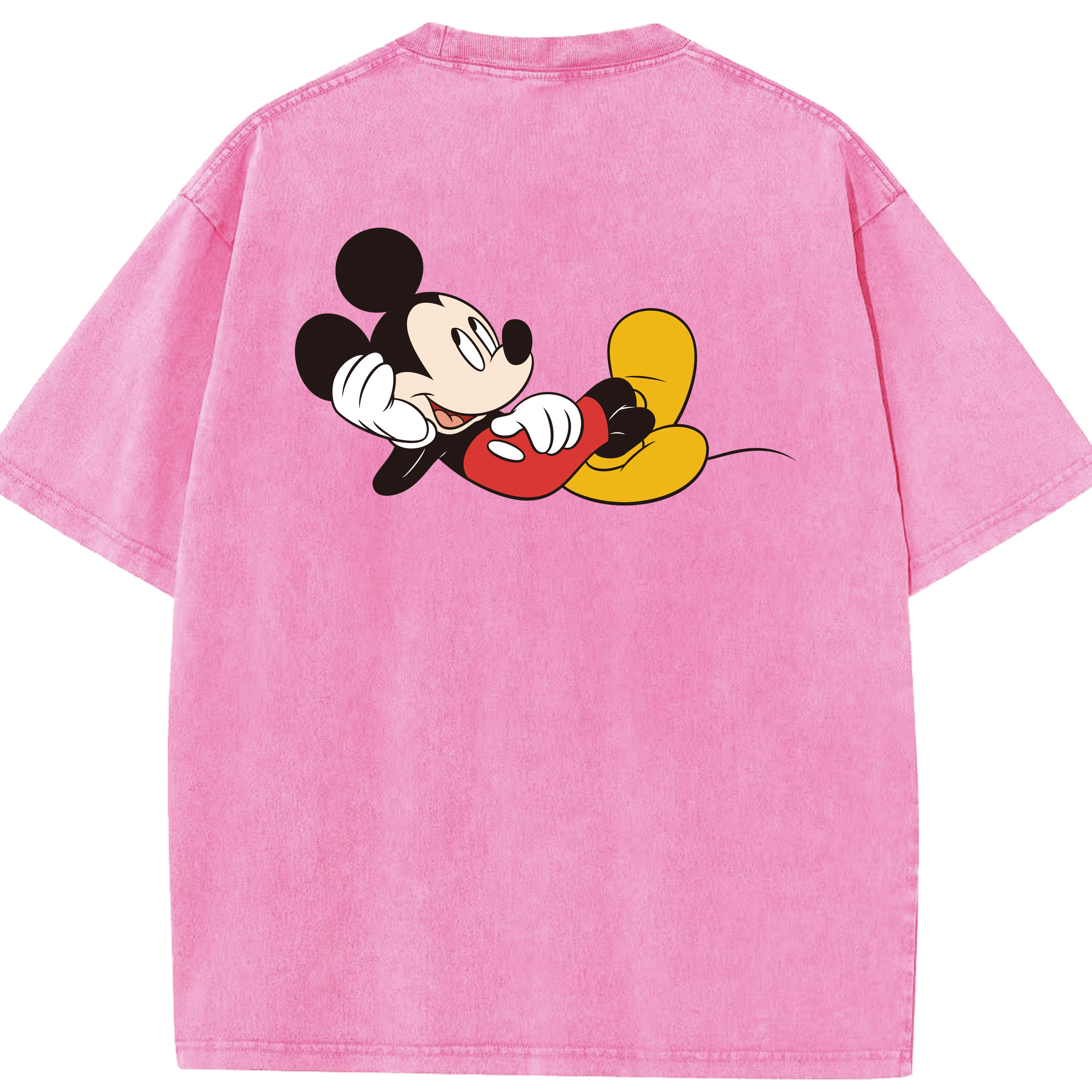 （画像用） ミッキーマウス Mickey Mouse 綿100% ヴィンテージ風 半袖Tシャツ（背面プリント）